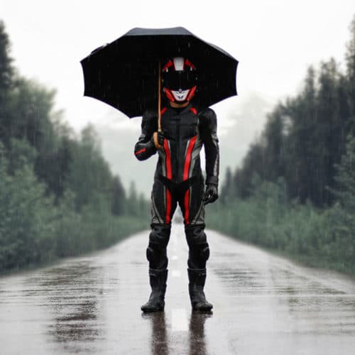 moto sous la pluie